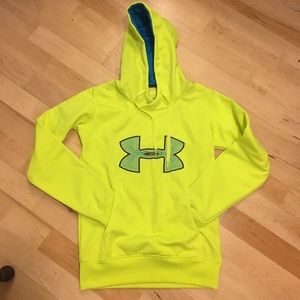 Underarmor coldgear neon yellow hoodie size XS